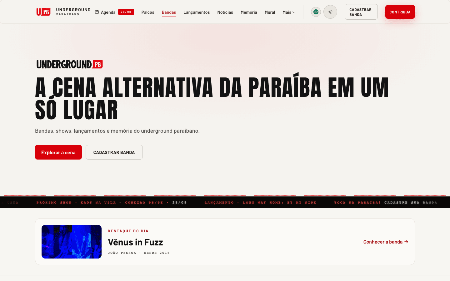 Preview do site Underground PB